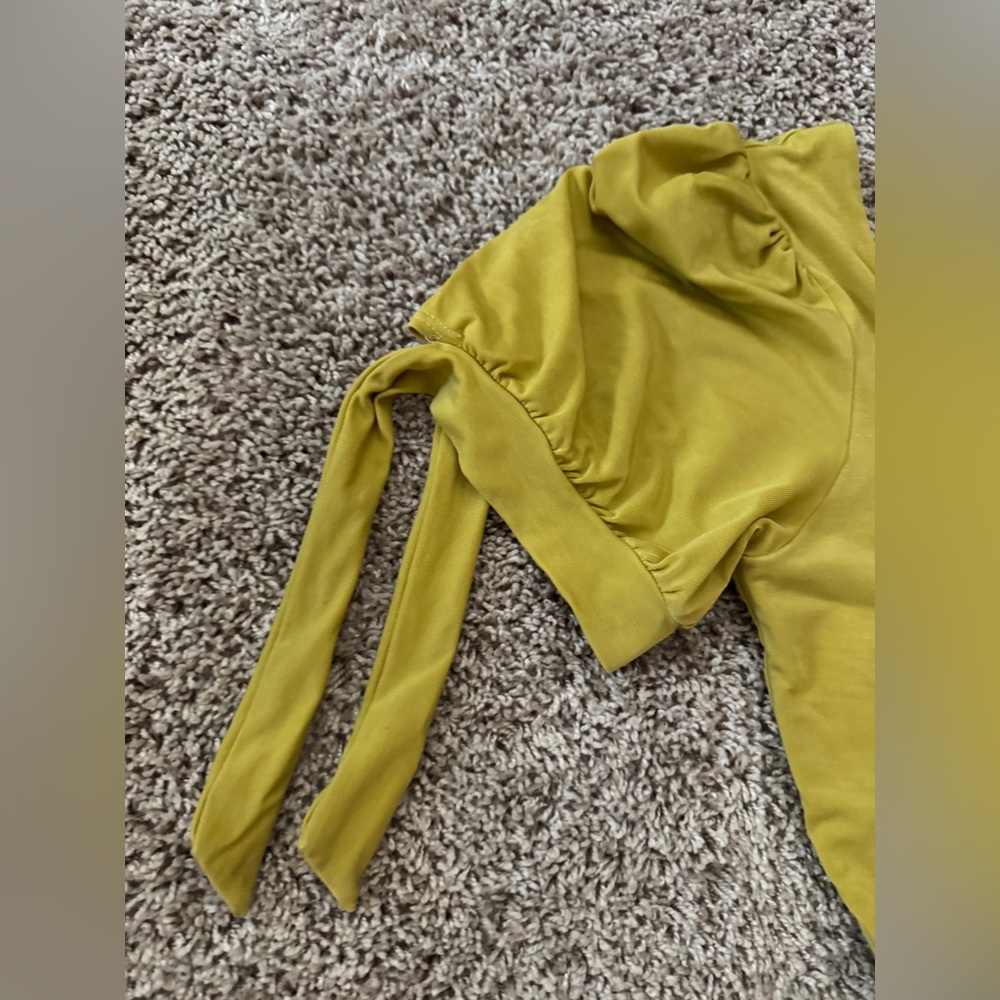 🦋 Purusha People Marguerite Daisy Dress 🌼 Medium Yellow Full Length Tie Sleeves - Picture 9 of 12